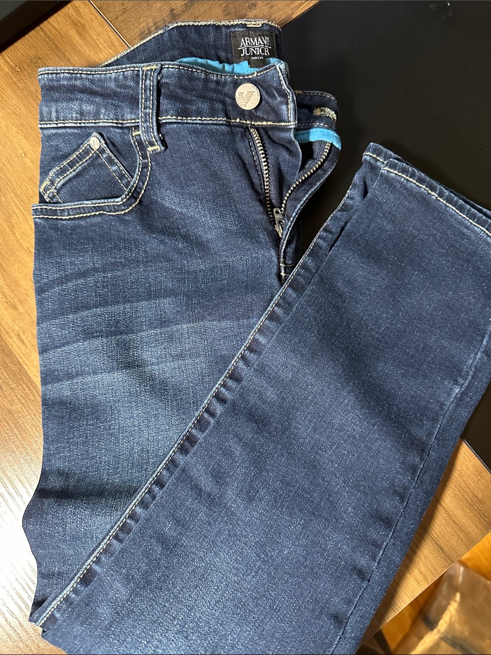 Armani Junior Navy Blue Stretch Denim Jeans